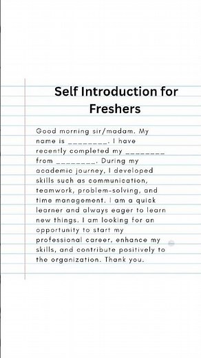 How to introduce yourself in english || self introduction in job interview|| daily use english