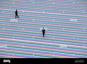 Peking, China. 13th Mar, 2022. Paralympics: Closing ceremony in the Olympic stadium "Bird's Nest". Technicians prepare the video projections in the stadium. The closing ceremony marks the end of the Winter Paralympics in China's capital Beijing. Credit: Jens Büttner/dpa-Zentralbild/dpa/Alamy Live News Stock Photo - Alamy