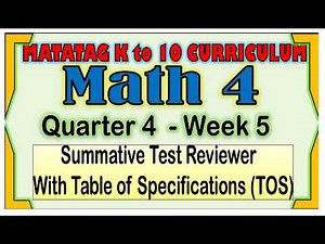 Math 4 Quarter 4 Week 5 Summative Test Reviewer