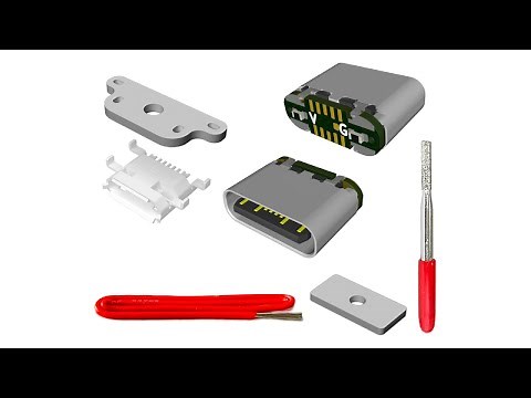 ElecGear USB Type C to Micro USB Replacement Port, Upgrade Micro-USB 2.0 to USB C Adapter Socket