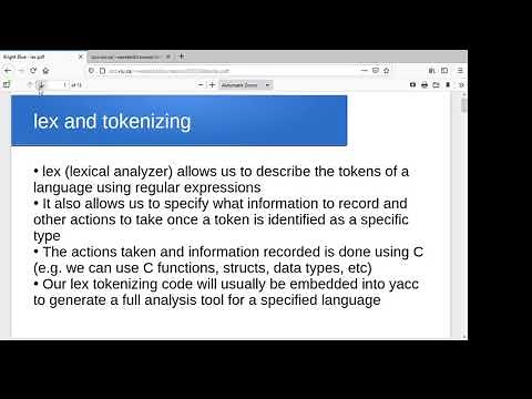 intro to flex/lex for tokenizing