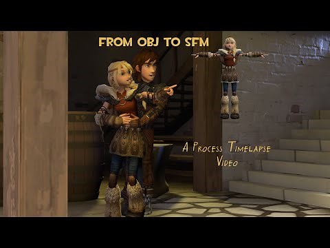 Blender - SFM: TimeLapse of the Conversion of an OBJ Model to be Usable in SFM