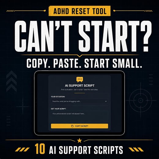 AI Prompts for ADHD Adults | Task Paralysis Support Scripts | Copy Paste Tool for Executive Dysfunction - Etsy