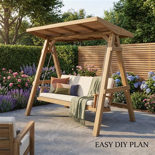 DIY Arbor Swing Plans | Pergola Roof A-frame Freestanding Garden (PDF Download) - Etsy