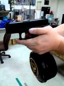 GLOCK GBB drum mag for HFC G26 ((克拉克 瓦斯彈鼓))~連續180發測試影片~歡迎分享與留言討論~生存遊戲 DIY 手槍連發