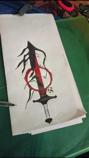 blooded sword tattoo idea for men using red and black gel 🖋️ 🖊️ #tattoing #shorts #tatts