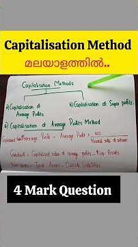 Capitalisation Method /Methods of Valuation of Goodwill 2025 #accountancy