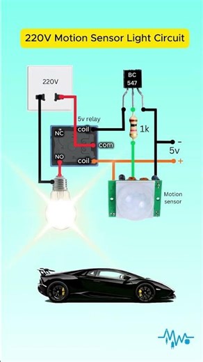 Automatic Motion Sensor Light Using PIR (220V) 💡#Shorts