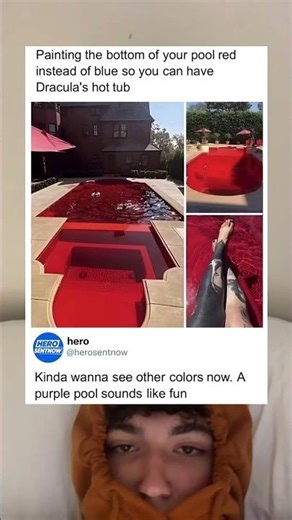 Someone painted their pool red on purpose