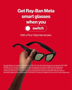 289 reactions · 25 shares | Switch today and get Ray-Ban Meta smart glasses. On Verizon. | Verizon | Facebook