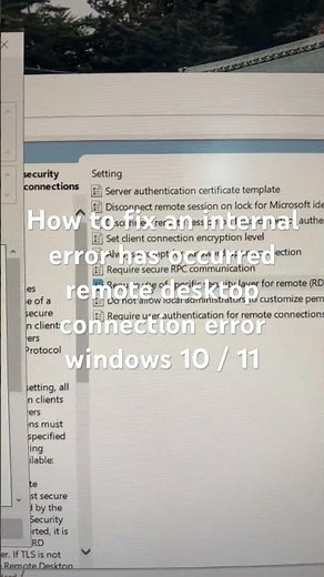 How to fix an internal error has occurred remote desktop connection error windows 10 / 11