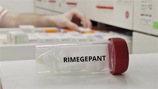 RIMEGEPANT Tablets Used To Treat and Prevent Migraine a CGRP Receptor Antagonist Stock Footage - Video of neuropeptide, cgrp: 450055932
