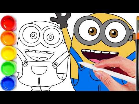 How To Draw Bob The Minion Step By Step | Drawing and Coloring Despicable Me