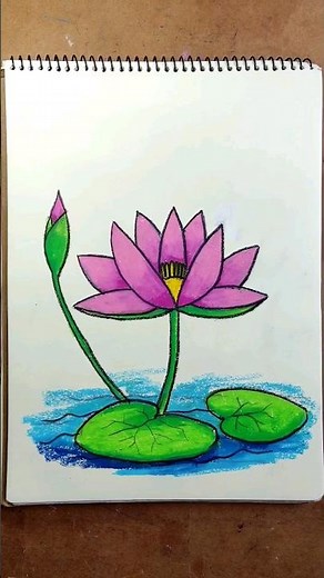How to draw a water lily step by step for beginners #drawing #youtubeshorts #ytshorts
