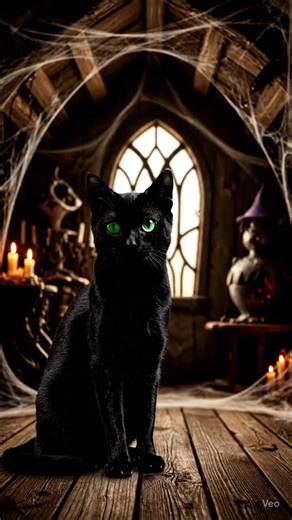 Magic cat part 2 #cat #Magic #pumpkin #webs #window