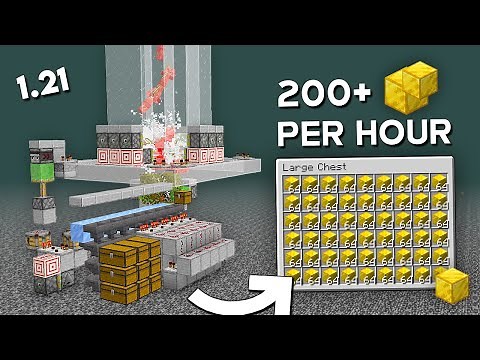 Minecraft Gold Farm With Auto Crafter - Gold Farm Tutorial - 200+ Gold Blocks Per Hour