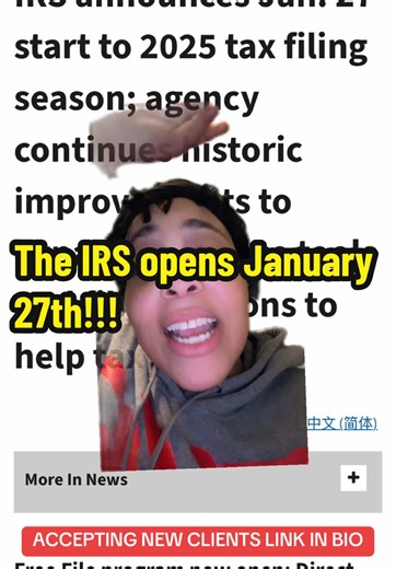 IRS Opens for Tax Season 2025 on January 27