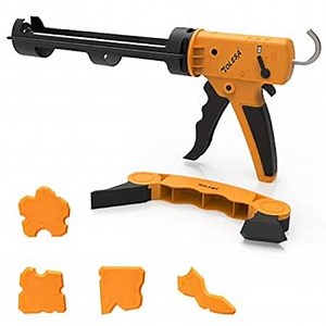 TOLESA Non Drip 12:1 Caulking Gun 10oz- 3 in 1 Hand Caulk Gun Kit, Easy Squeeze Silicone Caulk Gun for Kitchen Bathroom Window