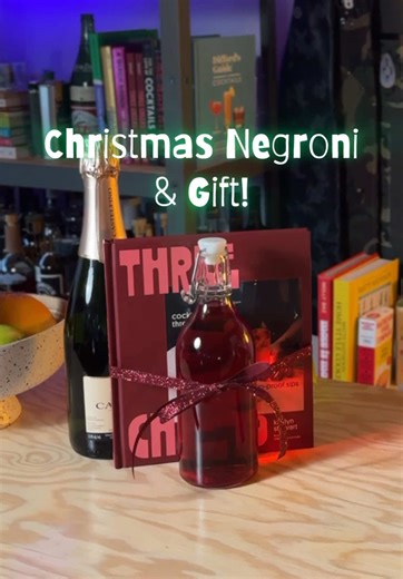 CHRISTMAS NEGRONI🎅🏼Day 9 of 12 Days of Drinks! Find the full recipe in my cocktail book, Three Cheers! #holidaydrinks #fastivedrinks #12daysofdrinks Equal parts - Gin Campari St Germain A drop of Orange Blossom Water