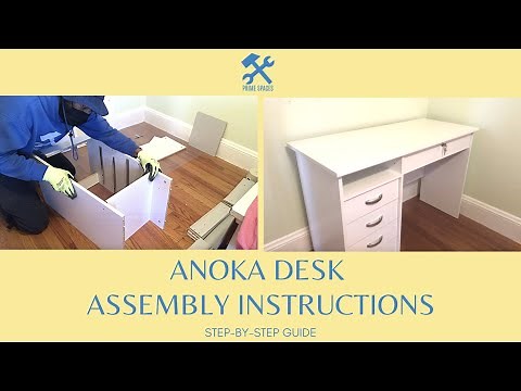 Tvilum Walden Desk with 5 Drawers Assembly Instructions (How to assemble Tvilum 5 drawer desk) Anoka
