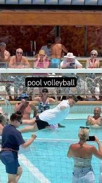 guests vs officers pool volleyball game! #cruiseship #celebritycruises