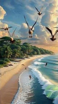 Calm and Soothing, Relaxing and Stress Relief sea beach animation) #shorts #youtubeshorts #explore