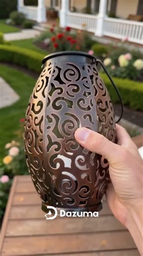 Hollow Outdoor Solar Lantern Vintage Copper Light｜SKU HWD00022