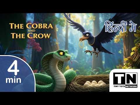 चतुर कौआ और खतरनाक कोबरा | 🐍 The Cobra and 🐦 The Crow | Tiny Tots Network – Little Minds, Big Values