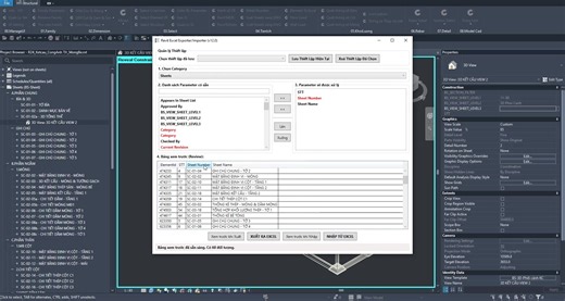 Chỉnh sửa Sheet number, Sheet Name, STT nhanh chóng Công cụ này còn có thể chỉnh sửa thông tin của nhiều đối tượng khác nữa ae nhé. #Revit #Python #ElementToExcel | HT-Structural