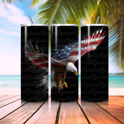Aquila nei colori della bandiera degli Stati Uniti su sfondo nero. Bicchiere PNG. Regalo per la festa del papà per papà, nonno, marito. Regalo per veterani. Festa dell'Indipendenza degli Stati Uniti. - Etsy Italia