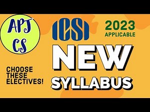 CS Professional New syllabus explained- choose these elective subjects! #cs #new #icsi #study