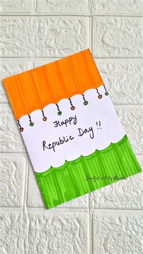 Republic day card 🇮🇳#shorts #republicday #26january #india #indian #card #brushpen #diy #viralshort