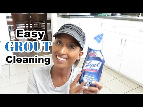 HOW TO CLEAN GROUT WITH LYSOL TOILET BOWL CLEANER #cleaninghacks