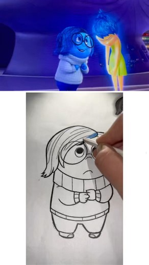Sadness Inside Out Drawing Tutorial for Kids