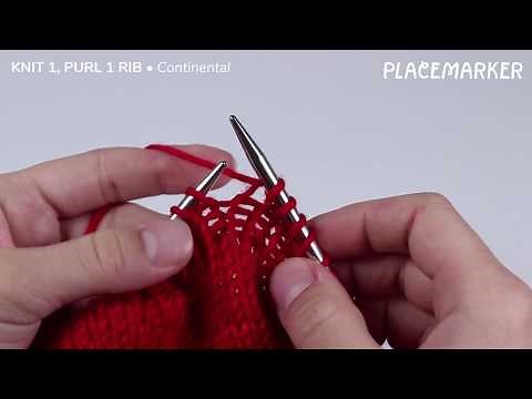 Knit 1, Purl 1 Rib - Continental Style - Knitting Tutorial