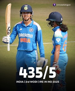 Omg 😱 India Womens Create History 435-5 in ODI VS IRE 😳🔥🇮🇳 #INDvsIRE #smrithimandana | Muhammad Ishfaq