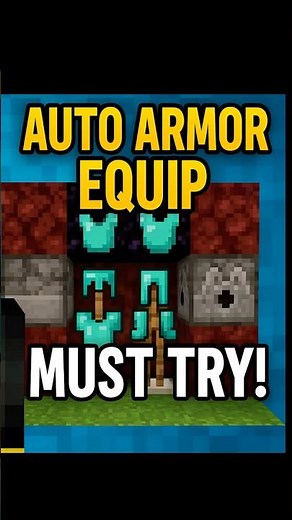 Auto Armor in 1 Step! 🔥 Genius Minecraft Redstone Setup!