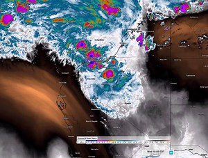A Tropical Low and jet stream combine to send cloud and storms across Western Australia. A Severe Weather Warning and Flood Watch remain in place for the Pilbara. | Weatherzone