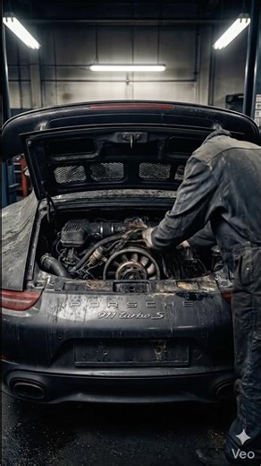 ASMR Car Restoration! Complete Restoration of a Burnt Porsche 911 Turbo S Part-2 #car #ai #shorts