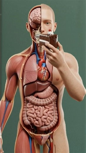 Cake Inside Your Body 🍰 | 3d Anatomy #ai #shorts #shortsfeed #viral #trending #cake