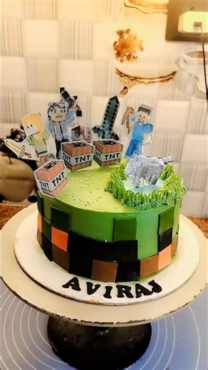 😱Minecraft Cake design #cake #shortvideo #shorts #ytshorts #trending #viral #chocolate #birthday#boy