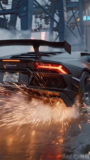 One drift. Infinite aura. 🖤💨 #cinematic #lamborghini #drift #nightdrive