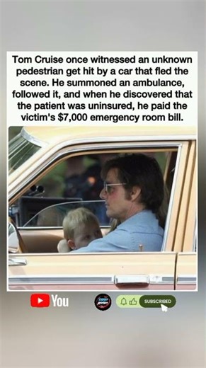 🦸‍♂️❤️Tom Cruise paid $7K ER bill for hit-and-run victim with no insurance. #FYP #Shorts