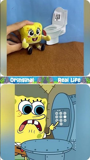Spongebob Toilet password 😅 #funny #spongebob #animation #plushtoys