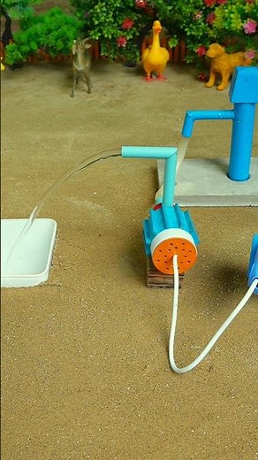 Mini hand pump project water with supply motor drinks cow duck farm #waterpump #shorts #686