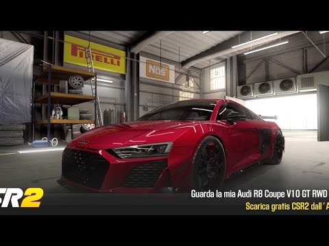 【CSR2】Audi R8 Coupe V10 GT RWD, shift & tune for 7.56x