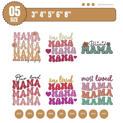 Mama Flower Embroidery Design, Mother's Day Embroidery Design, 5 Sizes, Instant Download. - Etsy