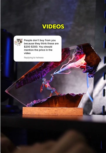 Should I display the price in each post? #resinart #captainamericafanart #smallbusiness #smallbusinessproblem #godzillafanart