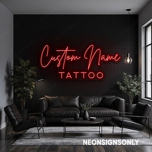 Custom Name TATTOO Led Neon Sign, Tattoo Custom Name Neon Wall Light, Personalized Tattoos Neon Line Tattoo Shop Tattoo Studio Led Decor - Etsy