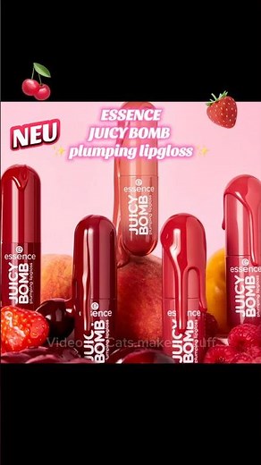 Excuse me?! JUICY BOMB 😱🥰🍒 Essence plumping lip gloss 2026 #juicybomb #essencemakeup #essence #new